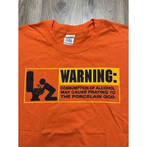 Vintage Gildan "Warning Consumption Of Alcohol" T Shirt Size L‎